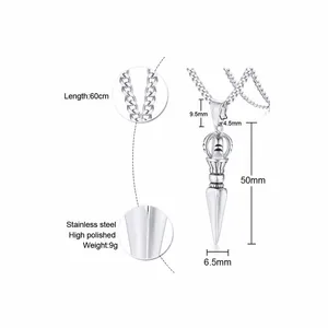 Kalung Liontin Phurba Kilaya Baja Tahan Karat Pria Perlindungan Jimat Belati Buddha Tibet Vajrayana Buddha Vajra Dorje 24 12 kalung vajra penjualan terbaik - №