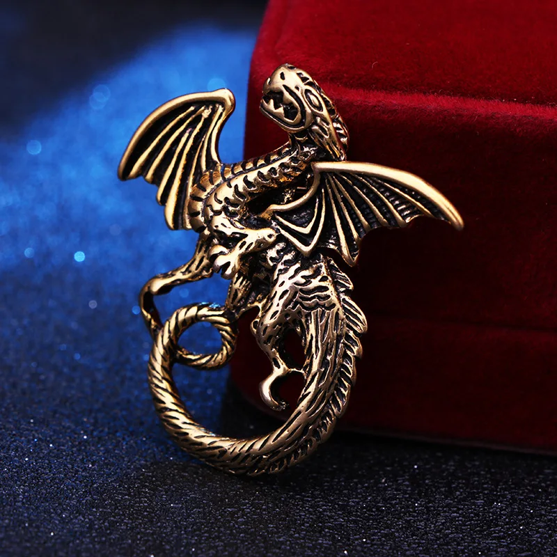 Neue Vintage Flügel Drachen Brosche Pin Metall Tier Kragen Pins Casual Party Broschen Geschenke für Frauen und Männer Schmuck Zubehör – Detail 4