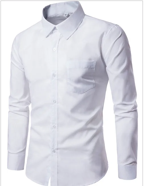 MRstuff-Chemise d'affaires à manches longues pour hommes, couleur unie, marque, 2024