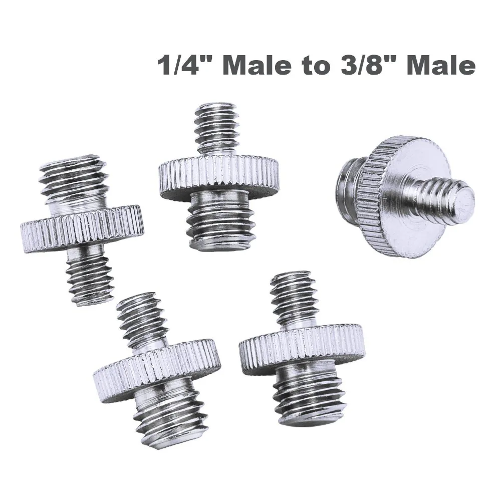 카메라/삼각대/모노포드/볼헤드/라이트 스탠드/숄더 리그용 1/4인치 및 3/8인치 변환기 나사산 나사 어댑터 마운트 세트