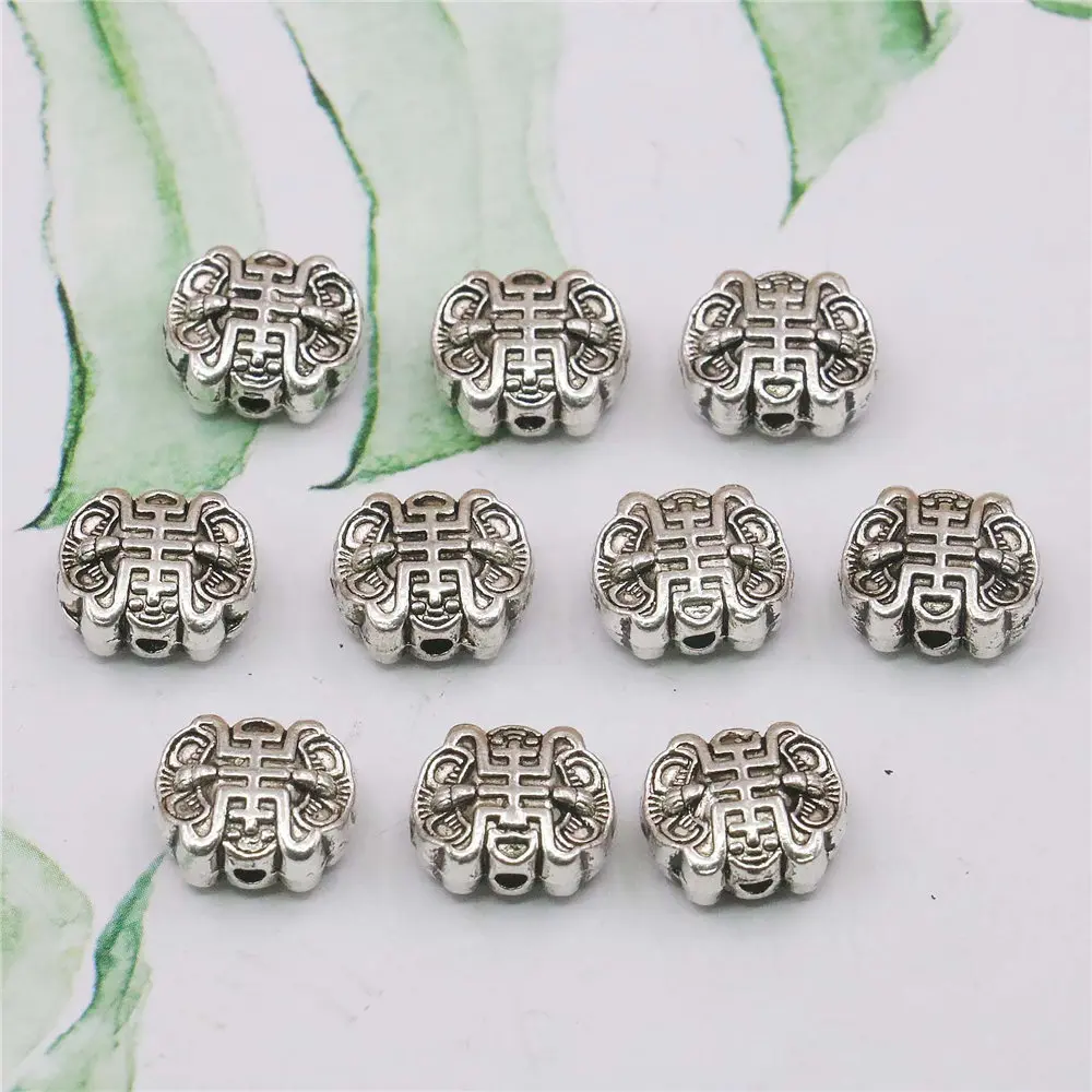 5PCS Alloy Longevity Lock Spacers Hardware Fittings Accessory Silver-plate DIY Loose Beads Necklace Bracelet Women Girl Jewelry