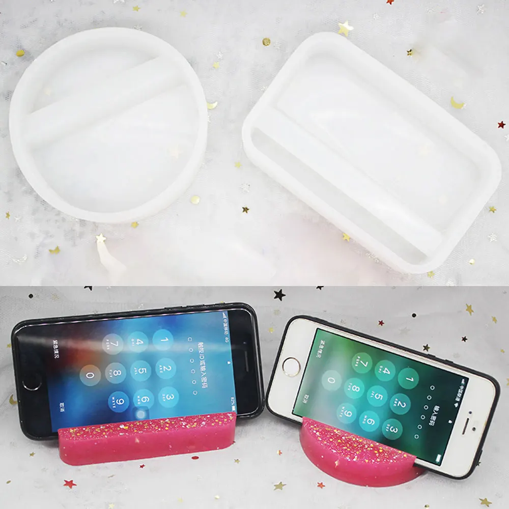 Cell Phone Stand Silicone Resin Mold Mobile Phone Holder Epoxy Resin Casting Molds for DIY Craft Phone Bracket Table Home Decor