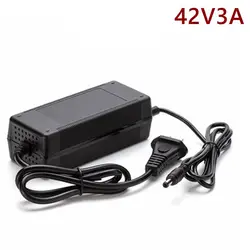 Electric Bike Lithium Ion Battery Charger, 42V 3A Charger Plug for Electric Scooter, 10S, 36V, DC / XLR / RCA / IEC