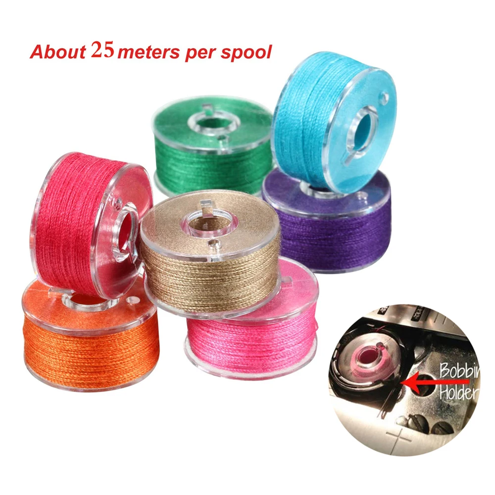 20 Multicolor Thread Spools Sewing Machine Bobbins Plastic Bobbins with Thread for Sewing Machines Quilting Sewing Accessories