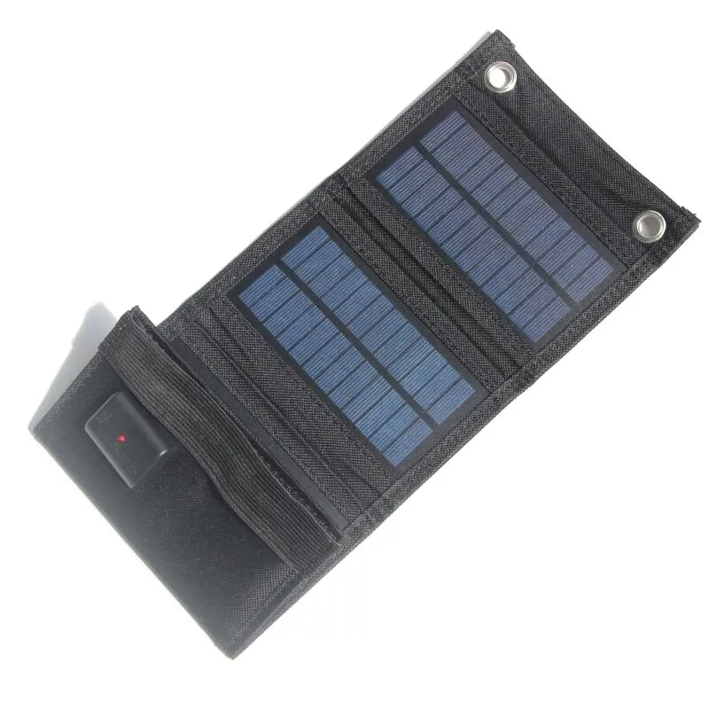 BUHESHUI-접이식 7W 5V 태양 전지 패널 충전기, USB 출력 휴대용 태양열 충전기 3.7v-5v 장치 방수