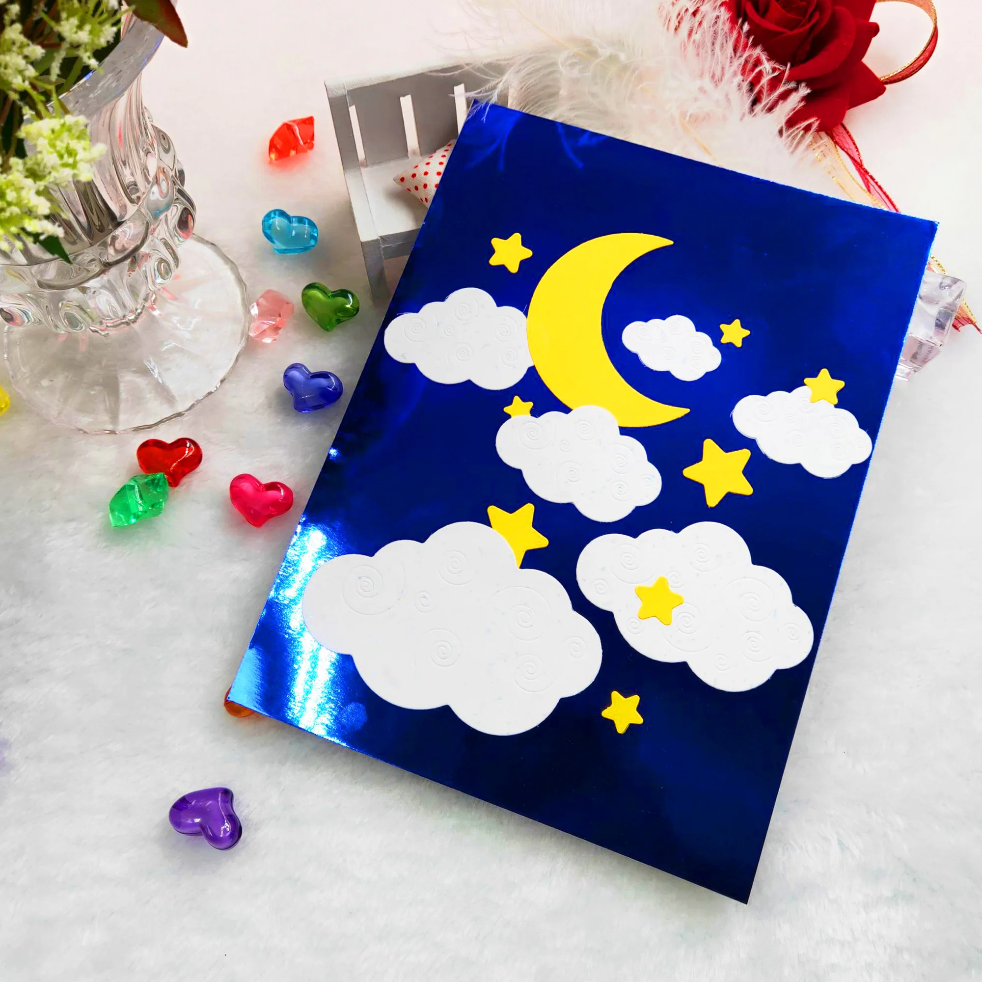 Céu noturno metal corte dados lua estrela nuvem estêncil para diy scrapbooking cartão de papel decorativo artesanato gravação morrer