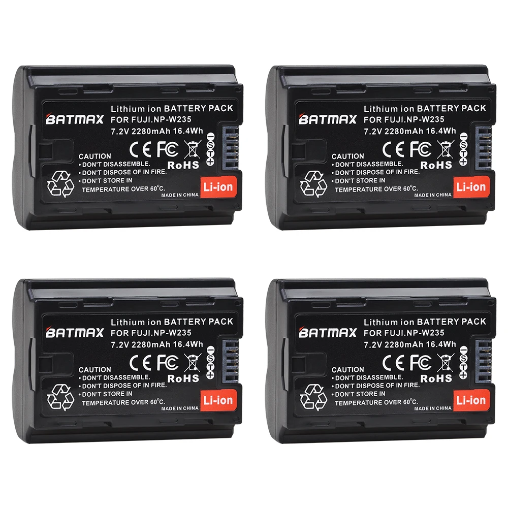 Batmax  2280mAh NP-W235 Bateria NP W235 Li-ion Battery for Fujifilm Fuji X-T4, XT4,X-T5 GFX 100S X-H2S GFX 50S II Camera