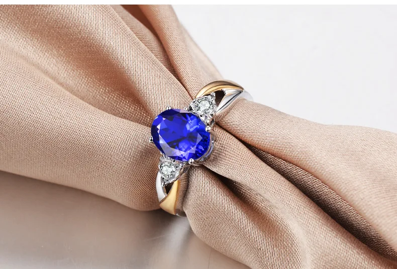 Hot Solid 925 Sterling Silver Sapphire Rings For Women Fashion Blue Tanzanite Gemstone Adjustable Ring Wedding Jewelry Wholesale