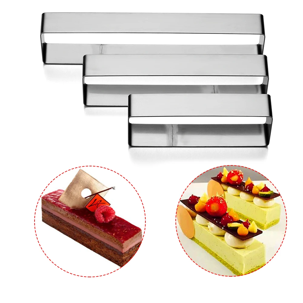 Stainless Steel Mousse Ring Rectangle/Oval/Round Cake Ring Cookie Cutters Mousse Baking Cake Mold Tiramisu Bakeware Tools