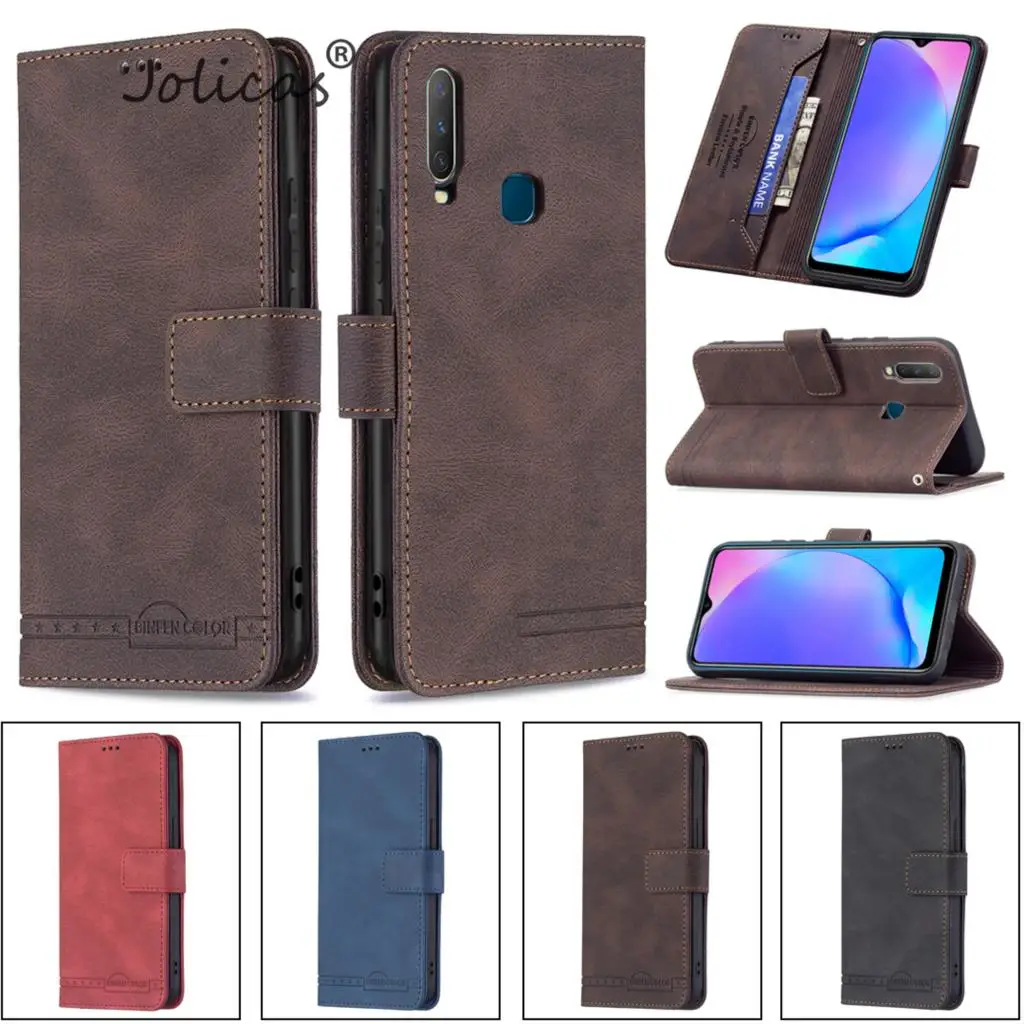 Soft TPU Cases For estojo Vivo Y15 Black Book Phone Wallet Cover sFor Vivo estuche Y21S Y12 Y11 Y20 Y17 Y21 Y33S Coques Case