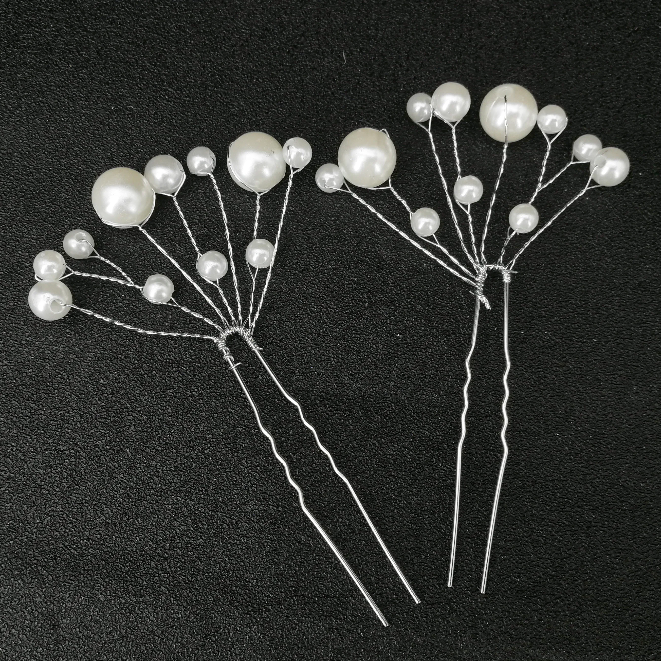 Women U-shaped Pin Metal Barrette Clip Hairpins Simulated Pearl Bridal Tiara Hair Accessories Wedding Hairstyle Design Tools image 4