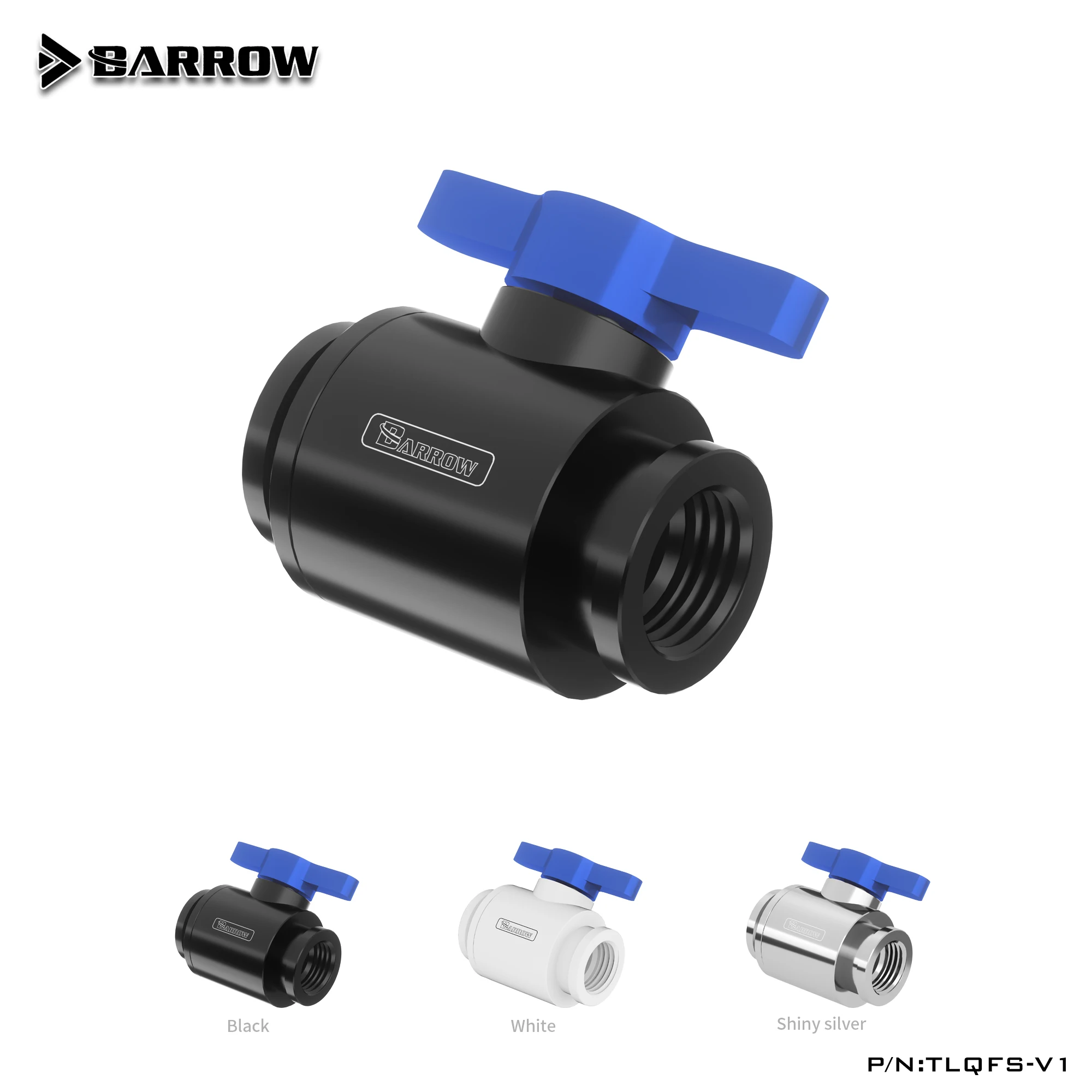 Barrow pc water cooling Valve water-tap Female Water stop ball Valve G1/4 4 colors water cooling fitting TLQFS-V1