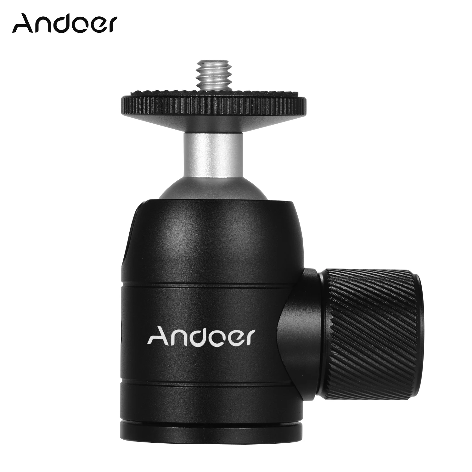 Andoer Tripod Ball Head 360 Degree Swivel Compatible with DSLR Camera Tripod Selfie Stick Monopod