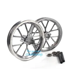 1 Pair High Quality Front Rear 121/2 x 2.75 Tire Wheel Rim Replacement for 49cc Mini Moto Pocket Dirt Bike, Silver