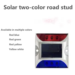 Luz Solar de aluminio fundido de dos colores para carretera, luz estroboscópica de advertencia nocturna intermitente para camión, carretera, jardín, carretera, luz de obstáculos