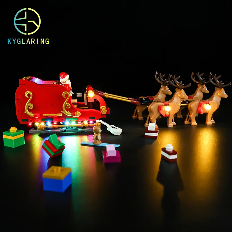 Kyglaring Led Lighting Set DIY Toys for 40499 Santa´s Sleigh Blocks Building (Only Light Kit Included)