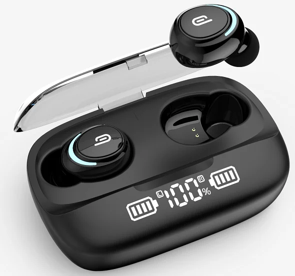 SS TWS055-auriculares inalámbricos con Bluetooth 5,0, cascos deportivos ultraligeros Hi-Fi con pantalla LED, compatible con modo de juego, llamadas HD