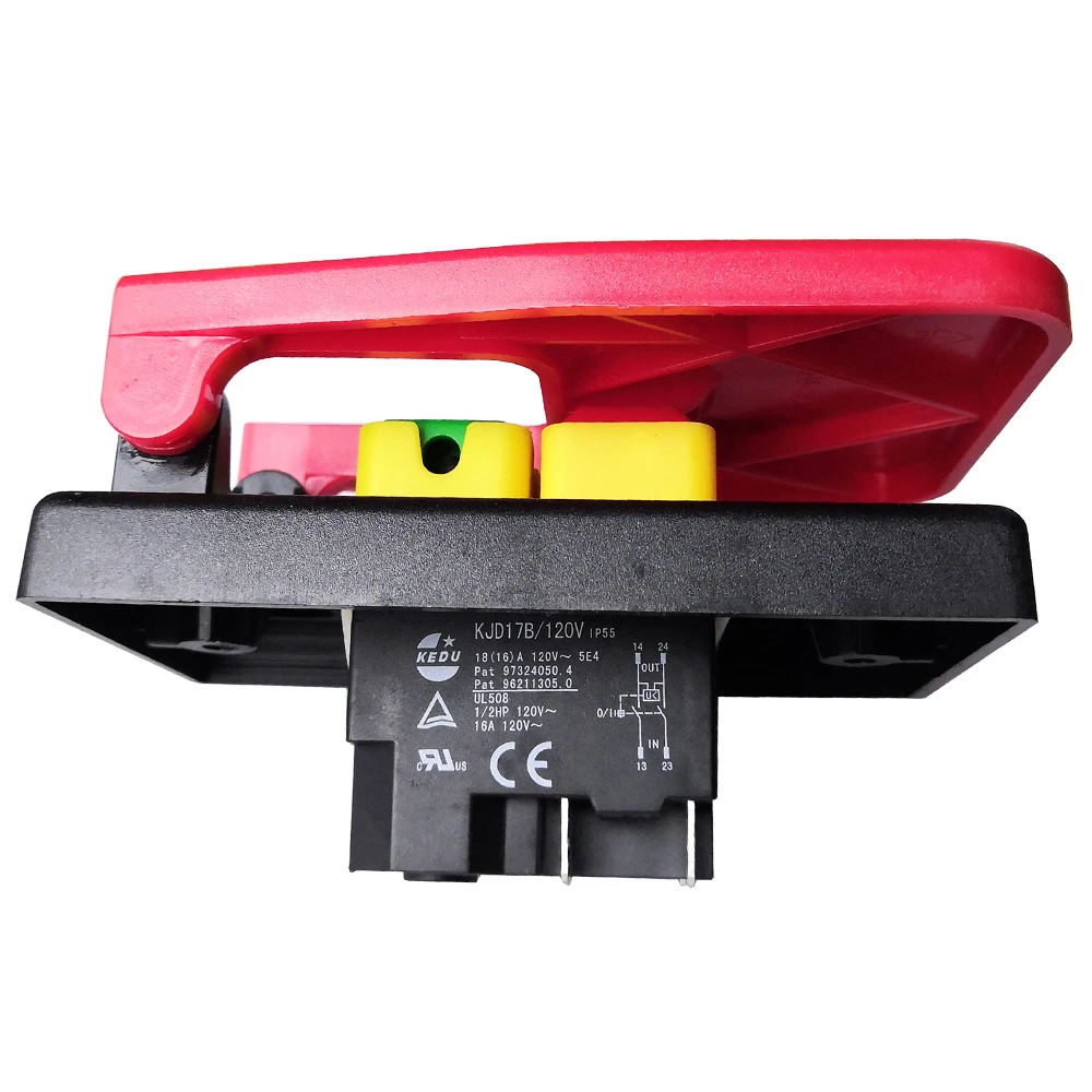 المفاتيح الكهرومغناطيسية مفتاح الضغط الصناعي مع غطاء إيقاف الطوارئ KEDU KJD17B-16 KJD17B KJD17B/120 فولت 4 دبابيس 5 دبابيس #4