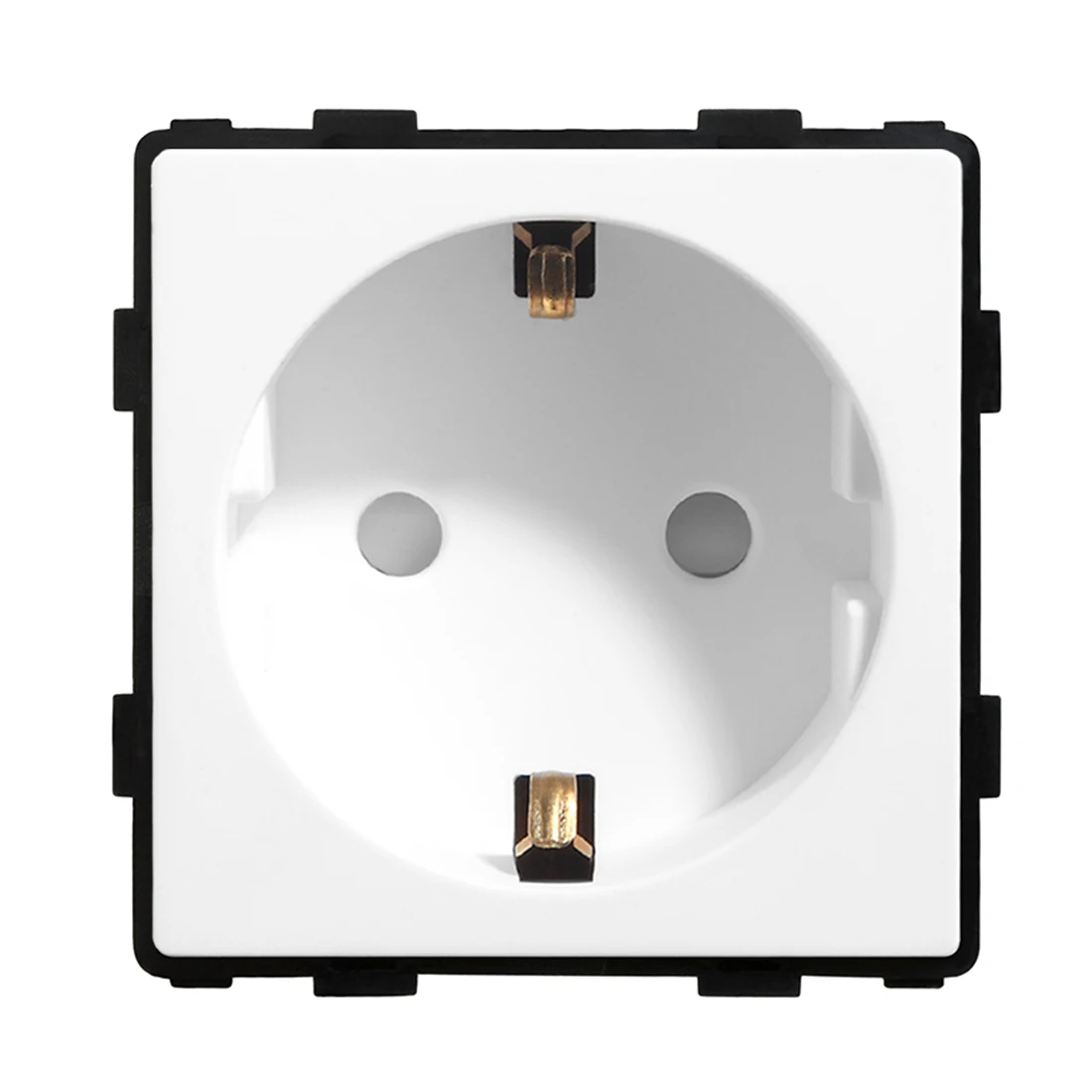 BSEED EU-Standard-Einzelwandsteckdose, doppelte Netzstecker mit weißer schwarzer Kristallglasscheibe, Dreifachsteckdosen, 16 A, 110 V-250 V