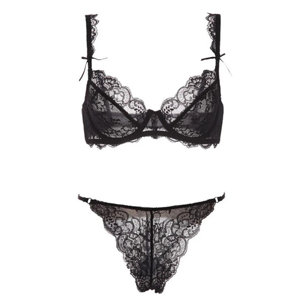 

Full Cup Ultra-thin Bra Sexy Charm Lace Large Size Bra No Thin Underwear Set Women