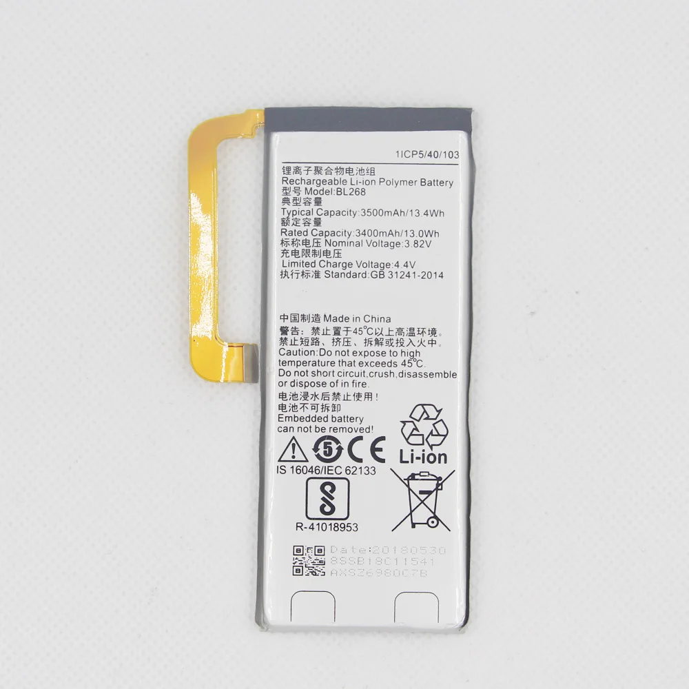 

ISUNOO Original Replacement Battery BL268 BL 268 BL-268 3500mAh For lenovo ZUK Z2 Smart Mobile Phone Battery with repair tools