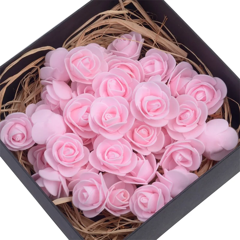 50/100/200 pz 3 cm schiuma teste di rosa fiore artificiale per ghirlanda fai da te decorazione di nozze a buon mercato fiore finto rosa orso