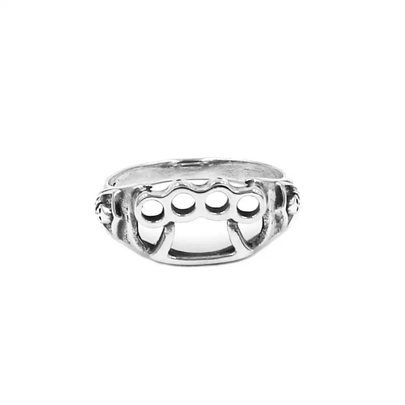 Fashion S925 Sterling Silver Knuckles Boxing Glove Skull Biker Ring Classic Motor Biker Mens Women Finger Ring SWR0950