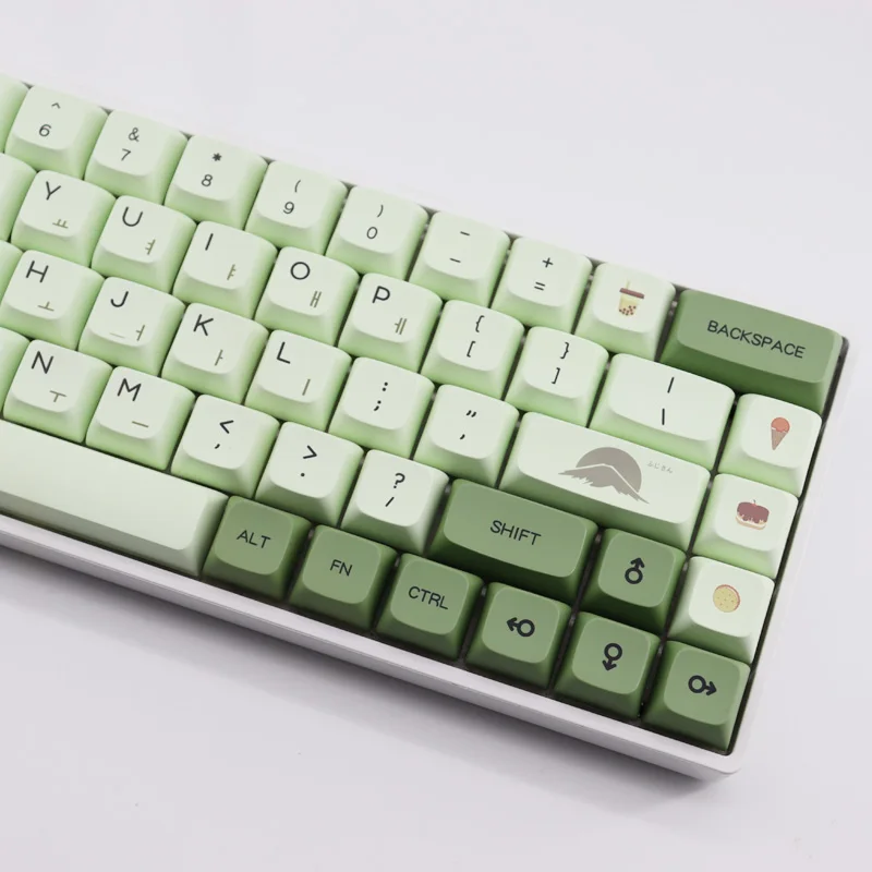 Capuchons de clavier mécanique à sublimation matcha, similaire au profil XDA, anglais, japonais, 124 touches, PBT