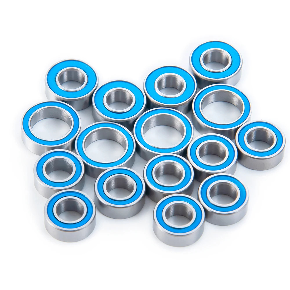 AXSPEED 16PCS Rubber Sealed Bearing Kit for Tamiya TT02 TT-02 TT02D TT-02D 1/10 RC Model Car Chassis Accessories