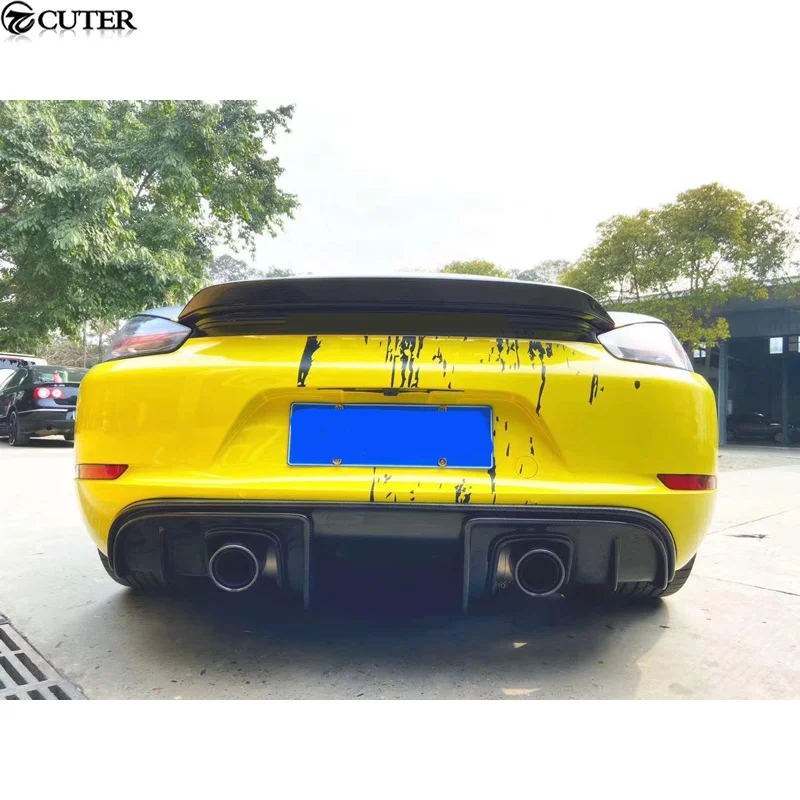 718 Gt4 Style Carbon Fiber Frp Front Bumper Rear Diffuser Rear Spoiler Air Vents for Porsche Boxster Cayman 718 Change Gt4