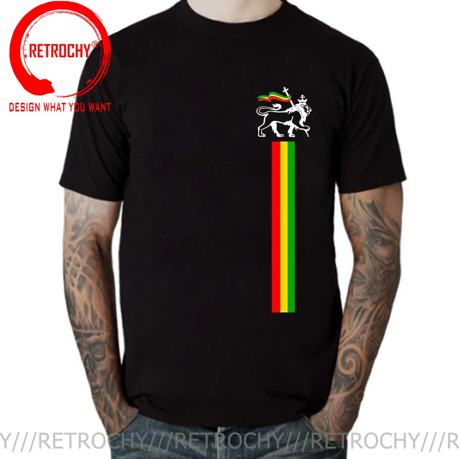 Fashion Clothing Lion Of Judah T-shirt Reggae Music Rastafari Rasta t shirt men Tee awesome summer tshirt Jamaica Emblem Apparel