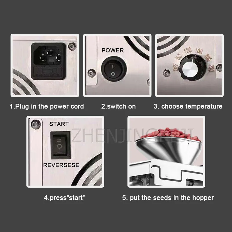 آلة ضغط الزيت التجارية/الآلات المنزلية الفول السوداني مستخرج زيت الفولاذ المقاوم للصدأ الساخن/البارد معالجة المقلية المزدوجة الضغط