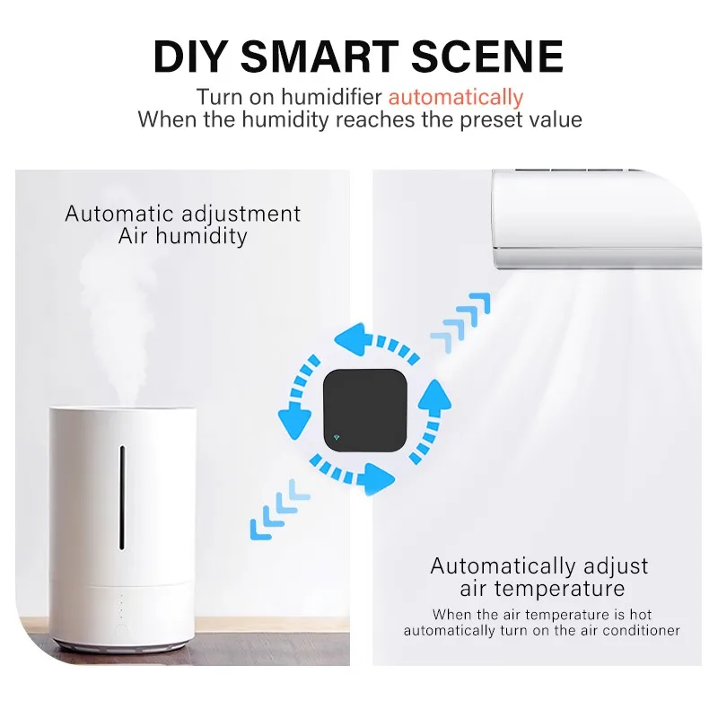 Tuya WiFi Thông Minh Điều Khiển Hồng Ngoại Từ Xa Nhà Thông Minh Hồng Ngoại Điều Khiển Từ Xa Nhiệt Độ & Độ Ẩm Cảm Biến Thông Qua Alexa Google Home