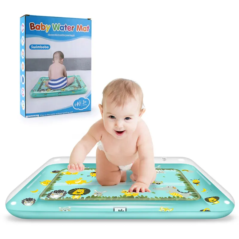 Tummy Time Play Mat Inflatable Baby Water Mat Infant Baby Mat Fun Activity Play Toddlers Toys for 3-12 Months