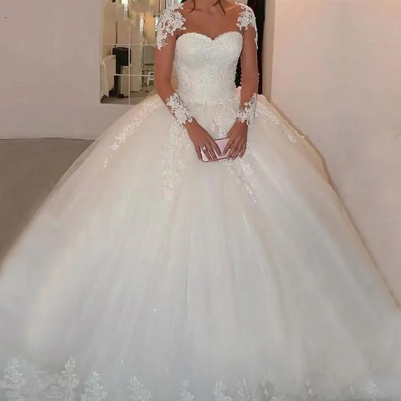 Customized Vestidos De Noiva 2025 Long Sleeves Wedding Dresses Ball Gowns robe de mariage Modest Beautiful Dress Bridal Gowns