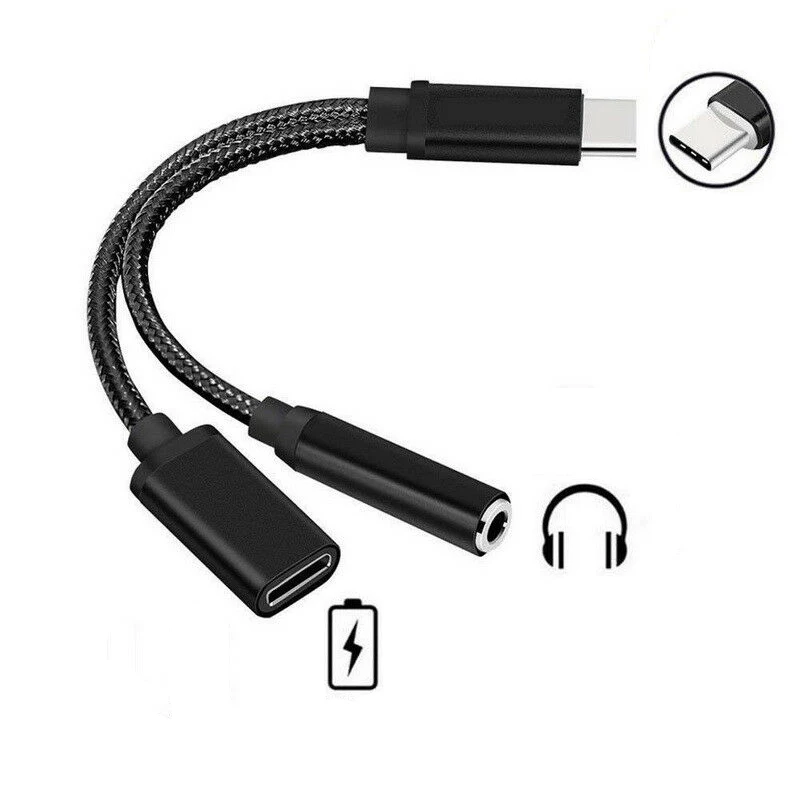 Адаптер и разветвитель для аудиокабеля, USB Type-C, 3,5 мм