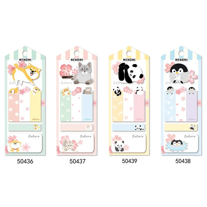 Sakura Sacrifice Dog Sticky Notes Message Post Shiba Inu Penguin Panda Cat Memo N Times Stickers Kawaii  Cute Sticky Notes