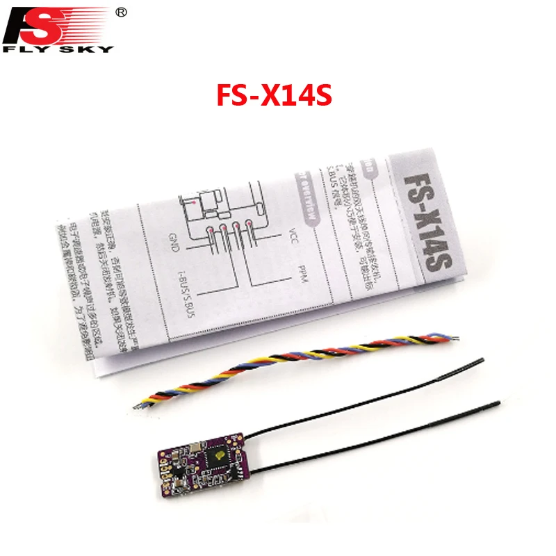 FlySky FS-X14S Ricevitore 14CH 2.4G PPM i-BUS S.BUS Uscite di Segnale Doppia Antenna per FlySky FS-I6 NV14 FS-I6X FS-I4X Trasmettitore