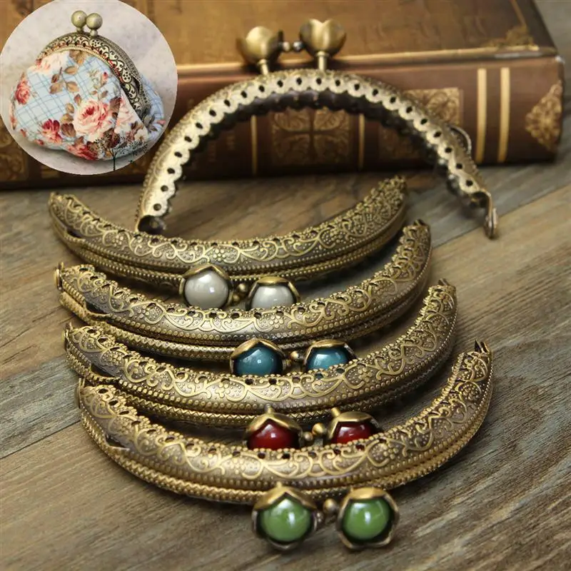 DIY Vintage Embossing Head Coin Purse Frame High Quality Metal Clasp Closure Clutch Bags Parts DIY Wallet Accessaries