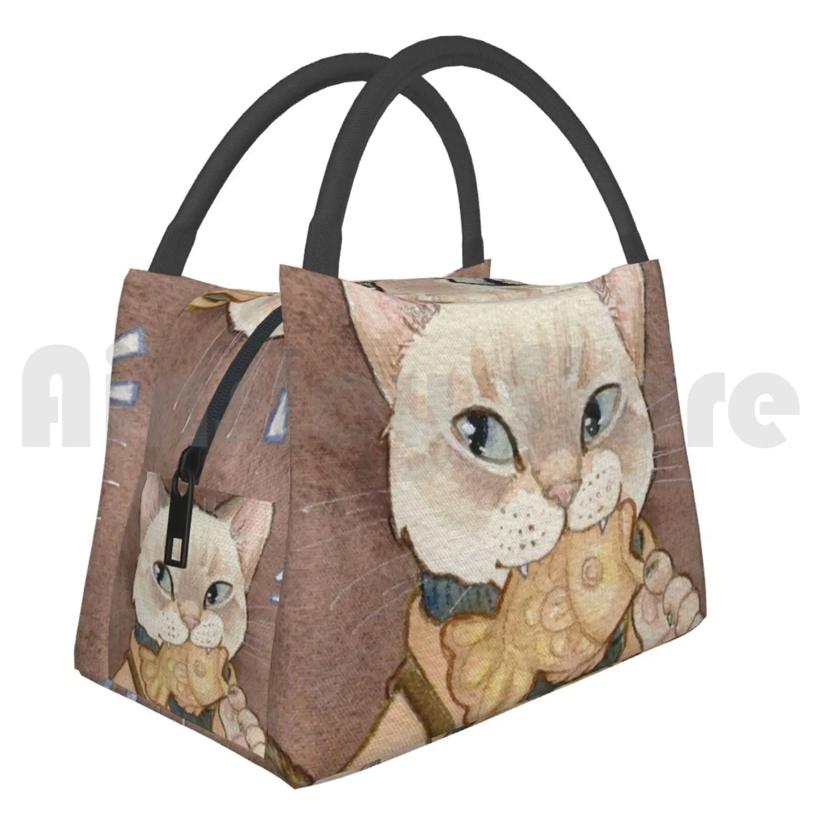 

Portable Insulation Bag Taiyaki Cat Taiyaki Dessert Cat Cats Watercolor