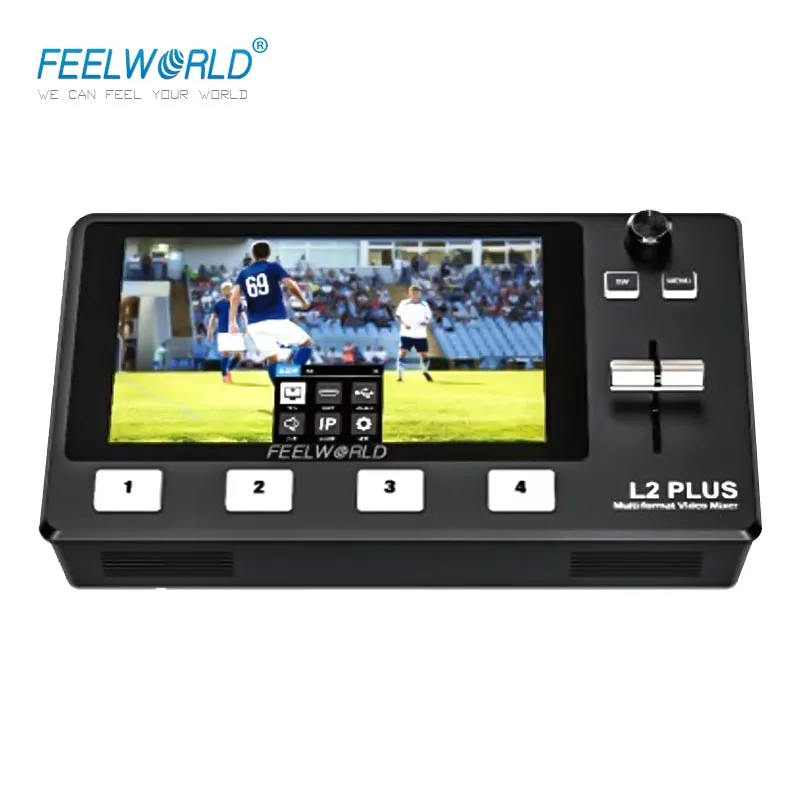 Feelworld LIVEPRO L2 Plus Multi-Camera Video Switcher Live Streaming PTZ Camera Control Green screen cutout 5.5\