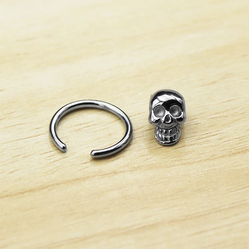 316L Surgical Steel Curved Barbell  Helix Tragus Ear Cartilage Body  Piercing Skull Captive Bead Ring CBR Nose Ring