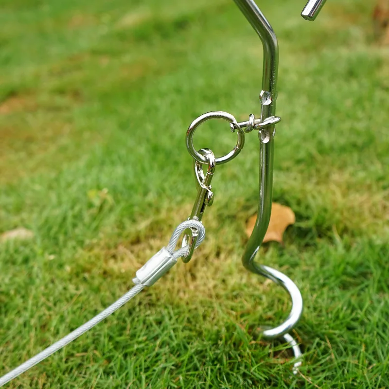 كومة ثابتة للنزهات في الهواء الطلق العشب ، ربط سلسلة الكلب ، تعادل الكلب ، مسمار الحفر ، حصص مرساة الأرض ، شرفة #3