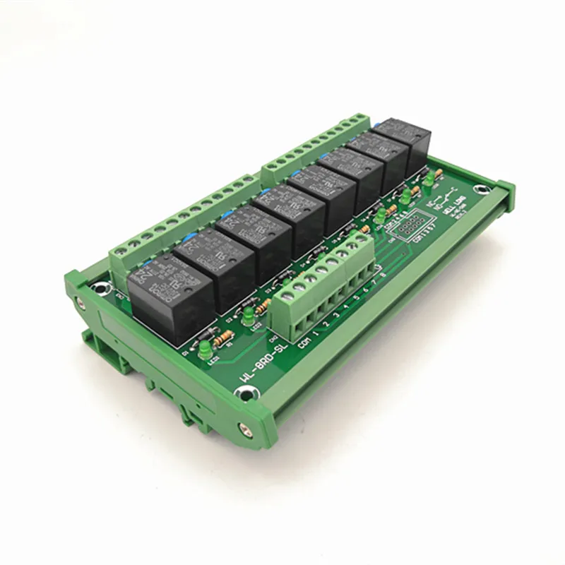 

DIN Rail Mount 8 Channel G5LA-14 24VDC Relay Module PNP Type 24V Power Relay Interface Module.