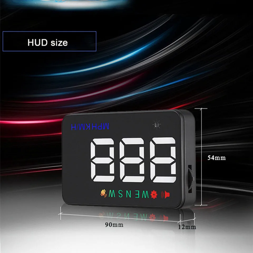 

GPS Speedometer 3.5" Speed Odometer Mileage HUD Display Digital Speed Alarm MPH KMH Altitude Display Projector 3.5’’