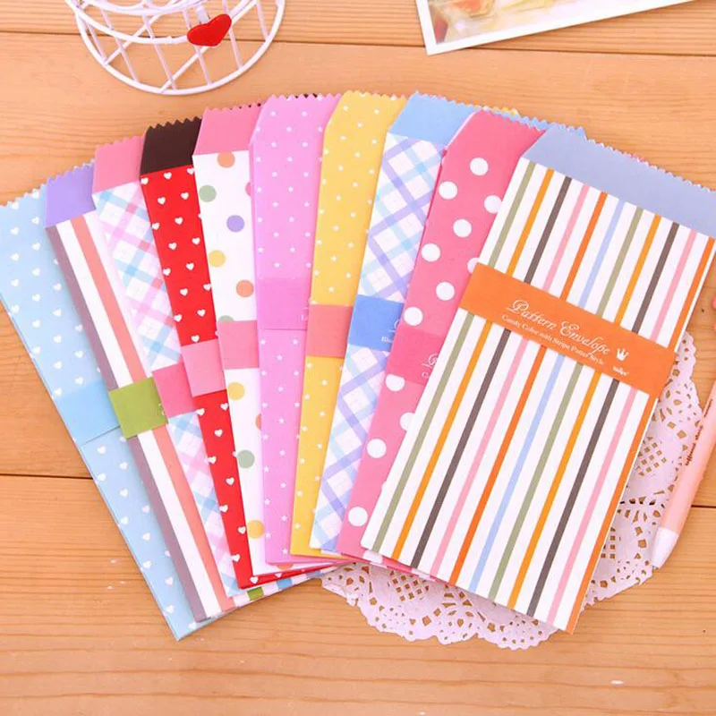 10PCS Fresh Dream Dots Paper Envelope Creative DIY Tool Greeting Card Cover Scrapbooking Gift