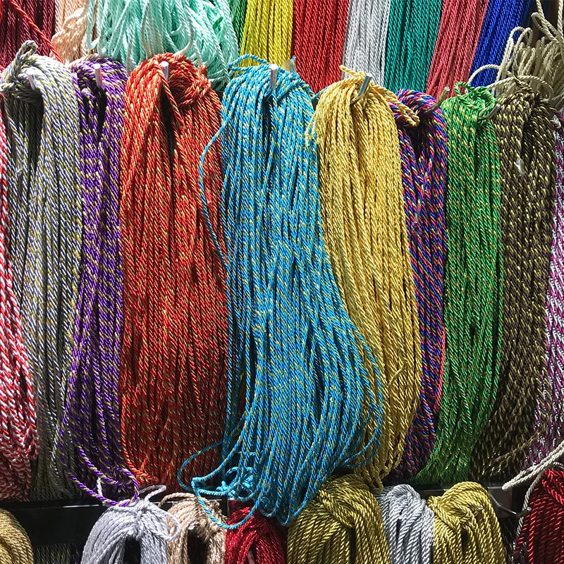 5mm 5 Yards 3 Shares Twisted Cotton Nylon Cords Colorful DIY Craft Braided Decoration Rope Drawstring Belt Accessories JK2020