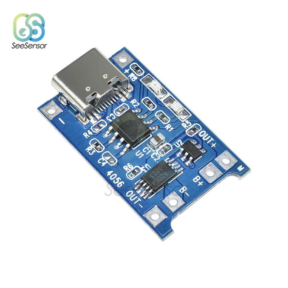 5Pcs USB Type-C 5V 1A 18650 TP4056 Lithium แบตเตอรี่โมดูลชาร์จชาร์จด้วย Board Dual ฟังก์ชั่น1A Li-Ion