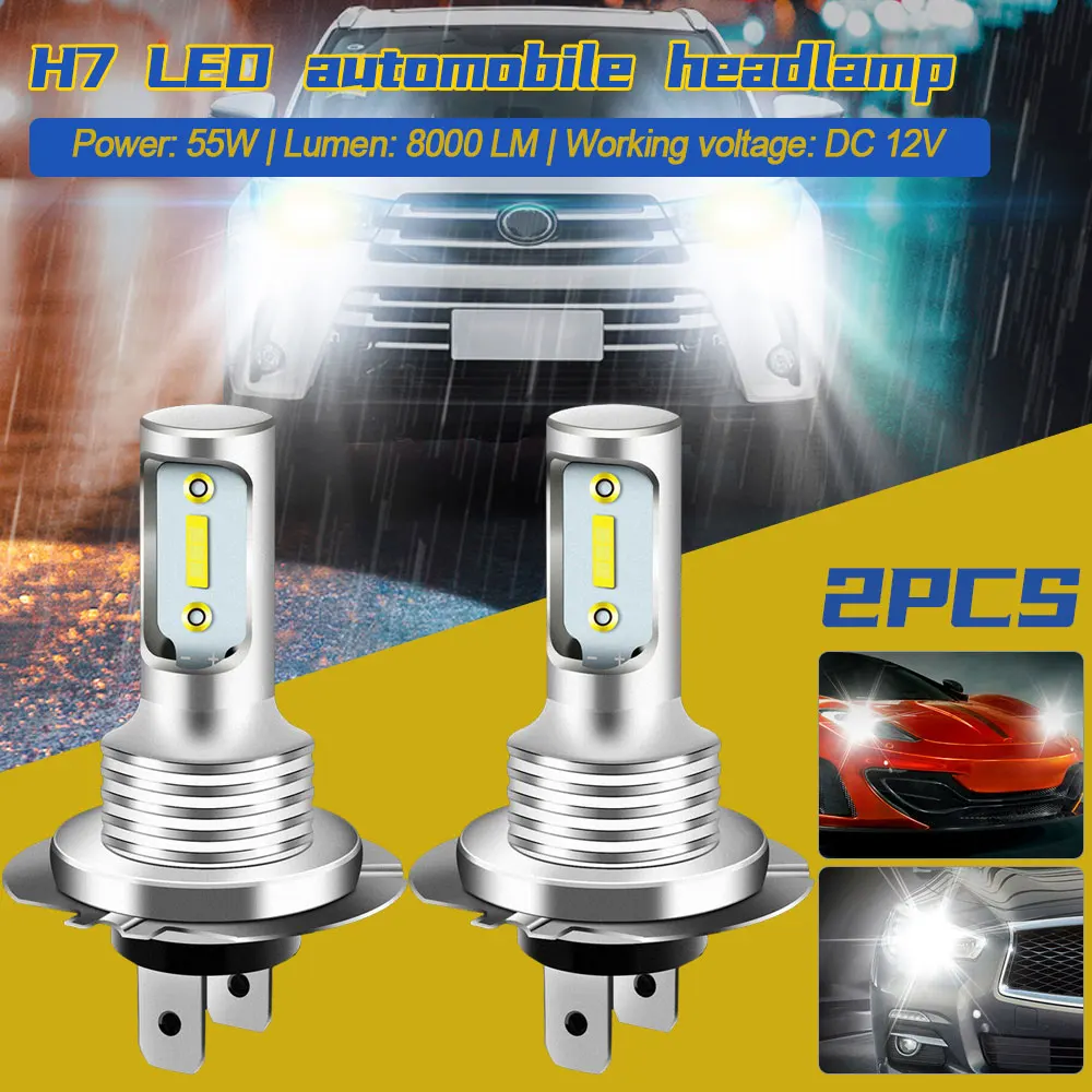 

2PCS H1 H4 H7 LED Car Headlight Bulbs Conversion Kit 100W 14000LM 6500K High Low Beam Lamp Motorcycle Head Light Fog Lamp