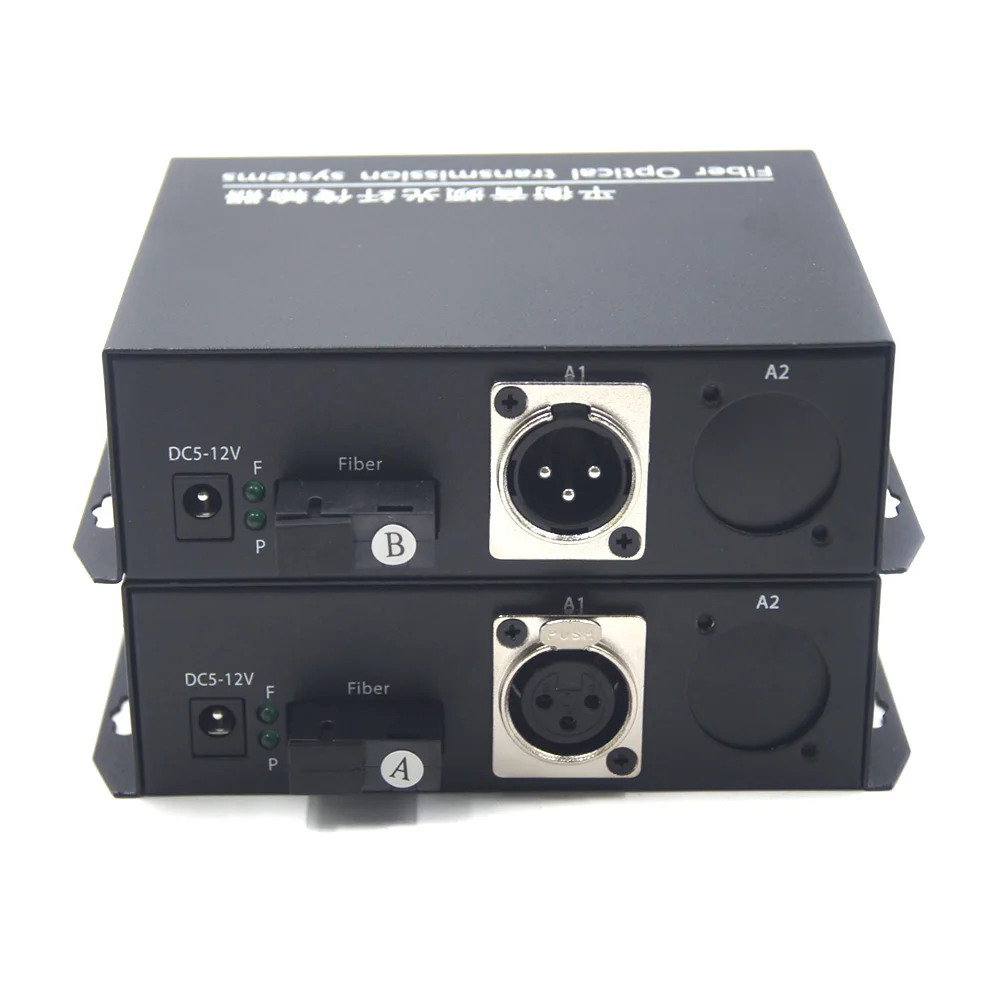 1 Channel Balanced Audio to Fiber optic Extender Media Converter, XLR balanced Audio over Optical Fiber Transmitter and Receiver